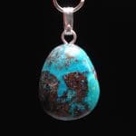 Chrysocolla hanger met zilveren oogje