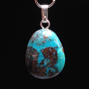 Chrysocolla hanger met zilveren oogje