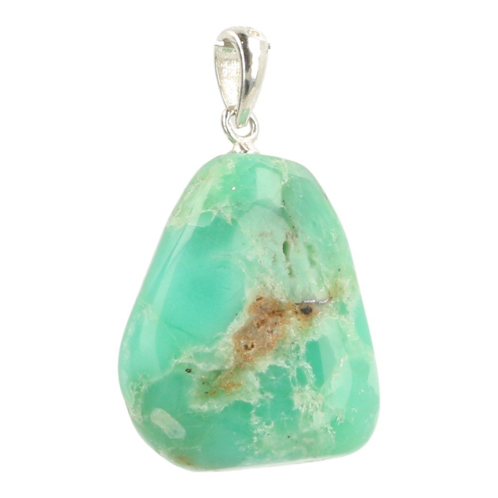 Chrysopraas hanger met zilveren oogje