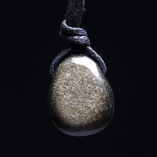 Goudglans obsidiaan hanger doorboord