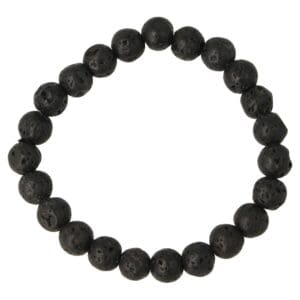 Lavasteen armband met diameter van 8mm