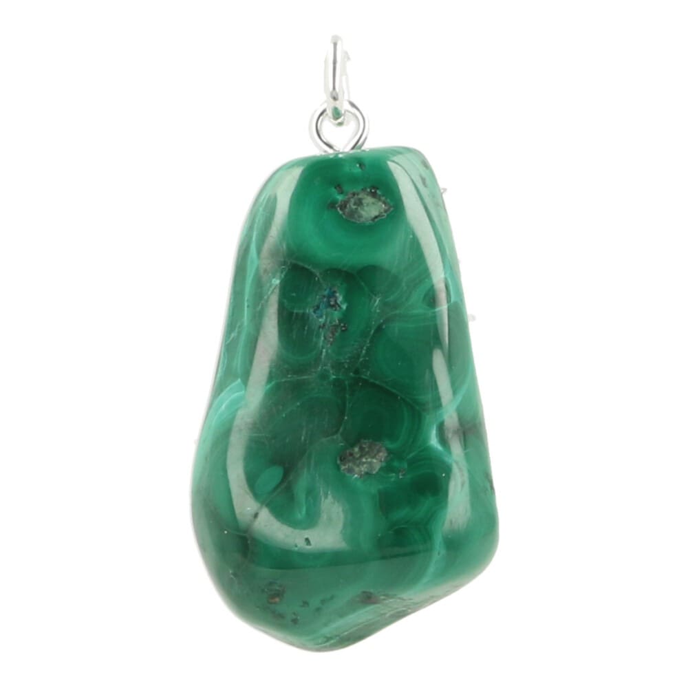 Malachiet hanger met oogje