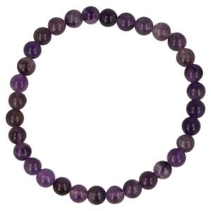 Amethist armband met 6mm kralen in donker paars