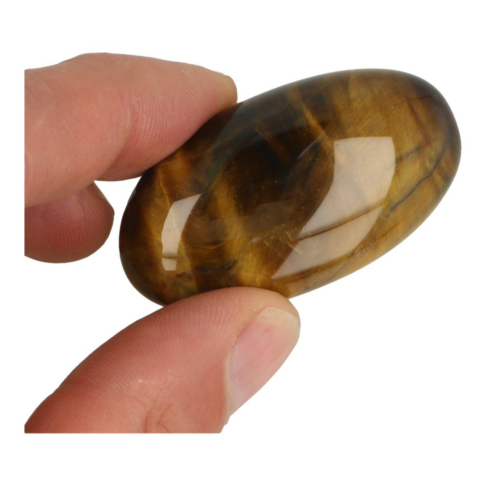 Topkwaliteit tijgeroog knuffelsteen van 5-6cm lang - voorbeeld 1