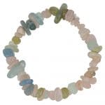 Aquamarijn met morganiet armband in splituitvoering