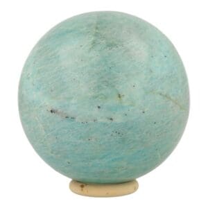 Fraaie amazoniet bol met diameter van 97mm en houten ring
