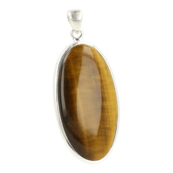 Fraaie tijgeroog hanger in 925 sterling zilver met hoogte van 3,5cm