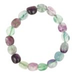 Regenboog fluoriet armband barok met kralen van circa 10mm lang en een polsomtrek van 15cm