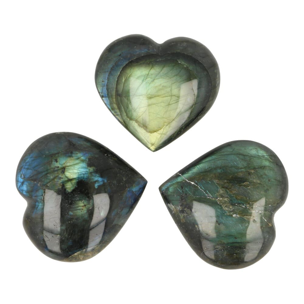 Fraai labradoriet hart van circa 5cm