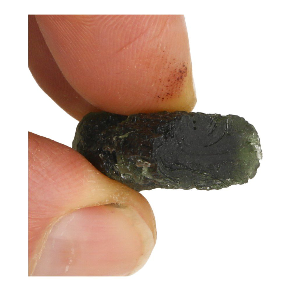 Fraai stuk moldaviet van maar liefst 7,5 gram uit Tjechie. - detail vlakke kant