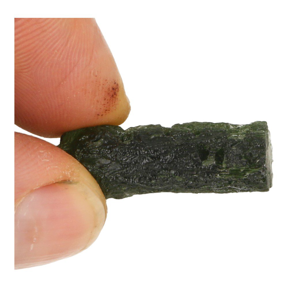 Fraai stuk moldaviet van maar liefst 7,5 gram uit Tjechie. - detail zijkant