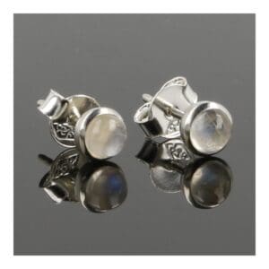 Witte maansteen oorbel in zilver