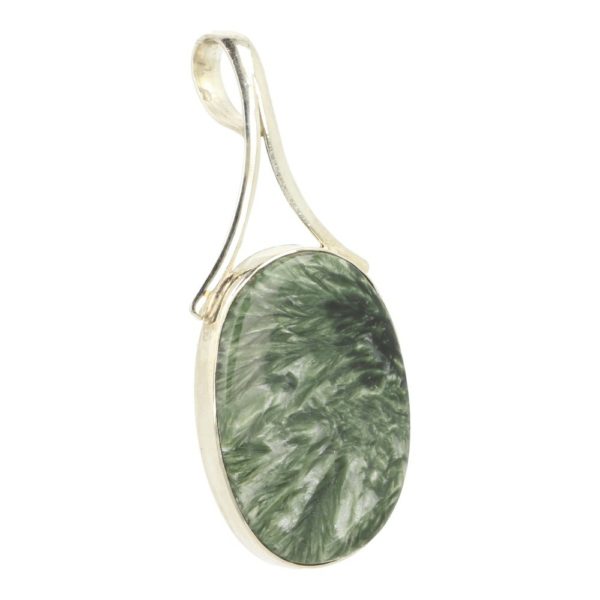 Fraai glanzende serafiniet hanger in zilver van 3,5cm hoog, gevat in juwelierskwaliteit 925 sterling zilver