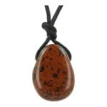 Mahonie obsidiaan hanger doorboord