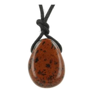 Mahonie obsidiaan hanger doorboord