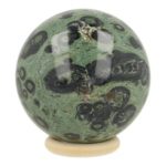 Fraaie Kabamba jaspis bol met diameter van 71mm en houten ring