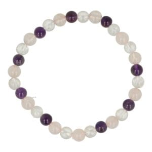 Gouden driehoek armband met 6mm kralen