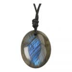 Labradoriet hanger doorboord ovaal