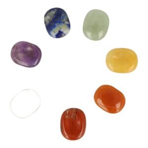 Chakra set edelstenen plat van 2,5cm