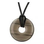 Lamellen obsidiaan donut hanger van 3cm