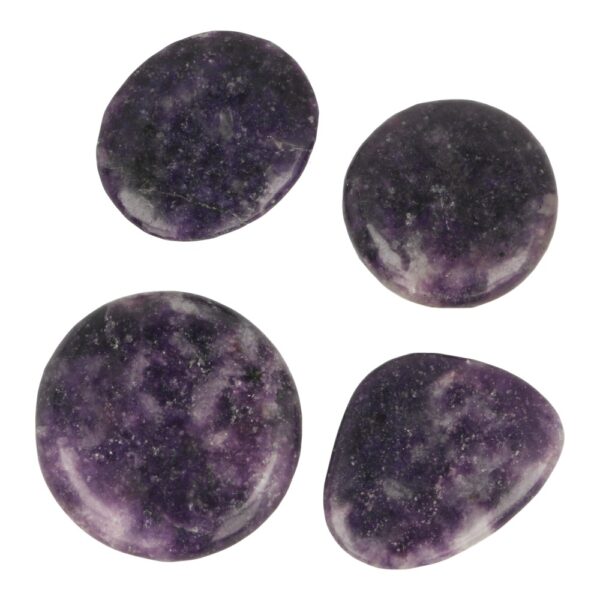 Donker paarse lepidoliet amulet van 3-4cm