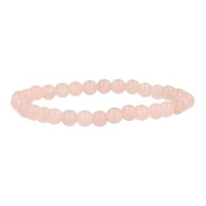 Leuke kinderarmband van rozenkwarts met kralen van 4mm en lengte van 13cm
