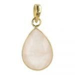 Rozenkwarts hanger in goud