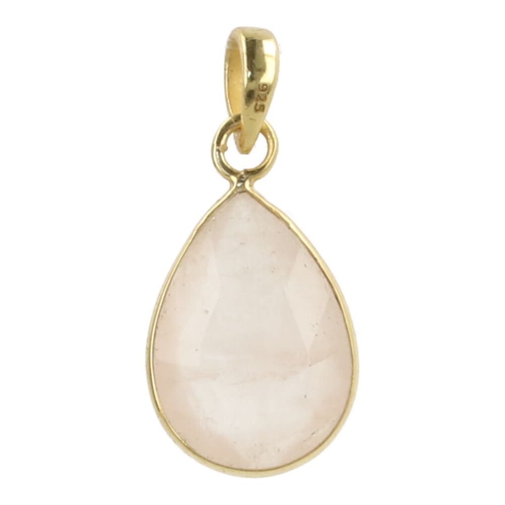 Rozenkwarts hanger in goud