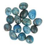 Blauwe apatiet trommelsteen rond van 2cm