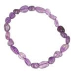 Amethist armband split plat met in de lengte geregen stukjes heldere amethist