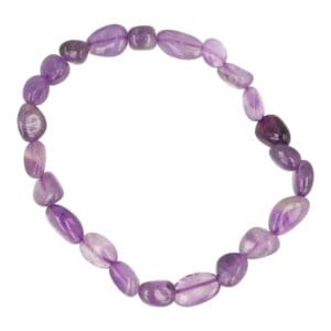 Amethist armband split plat met in de lengte geregen stukjes heldere amethist