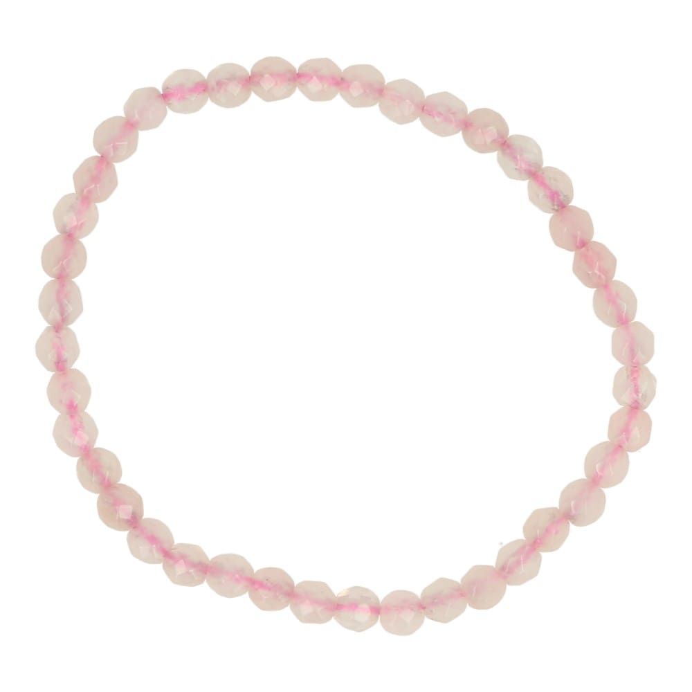 Rozenkwarts armband 4mm facetgeslepen
