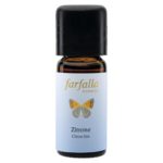 Biologische essentiele olie van citroen van het merk Farfalla. Inhoud is 10ml