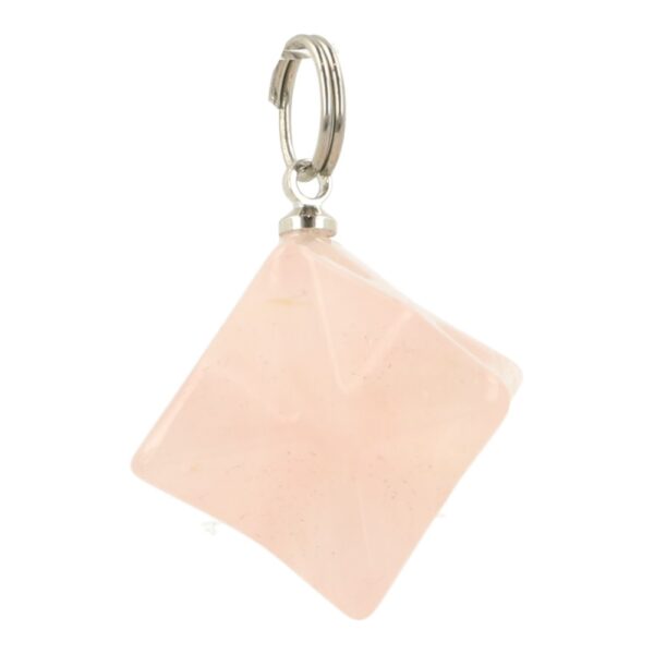 Rozenkwarts merkaba hanger met oogje