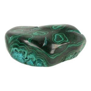Fraai gepolijste malachiet met chrysocolla met donkere kleur en mooie lijnen