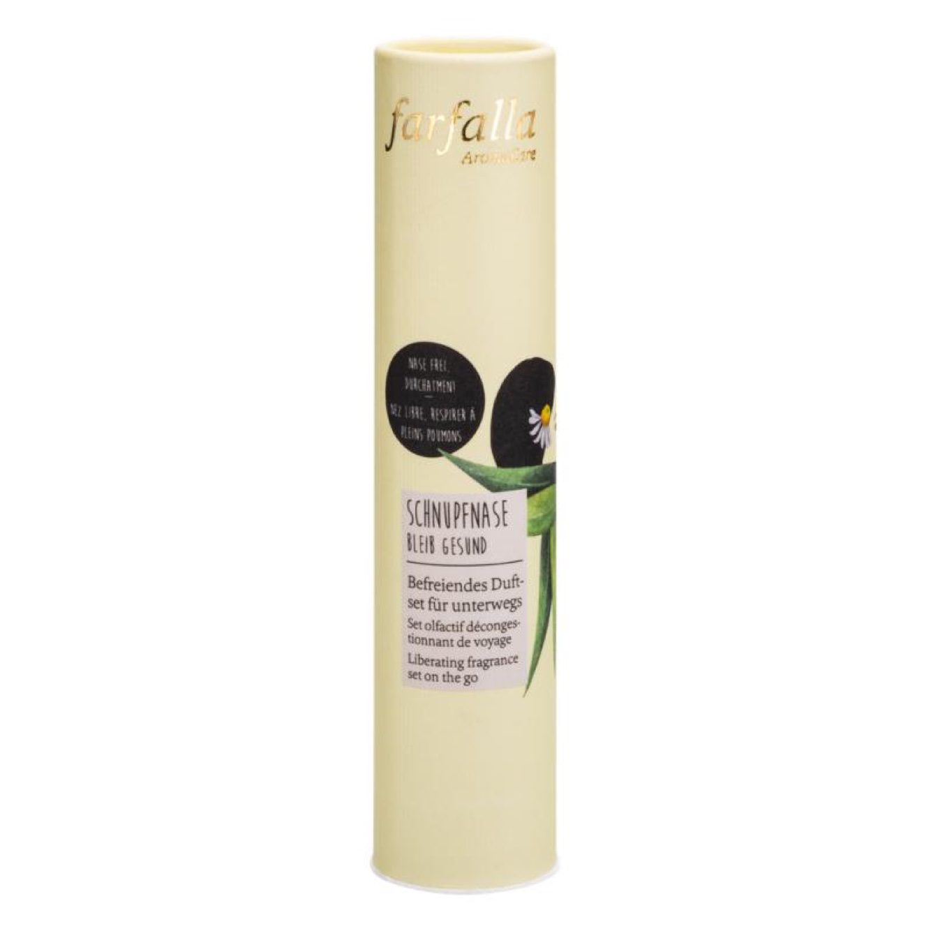 Verkoudheid geschenkset van Farfalla bestaande uit eucalyptus olie met een geurstokje om aan te ruiken - geschenkverpakking