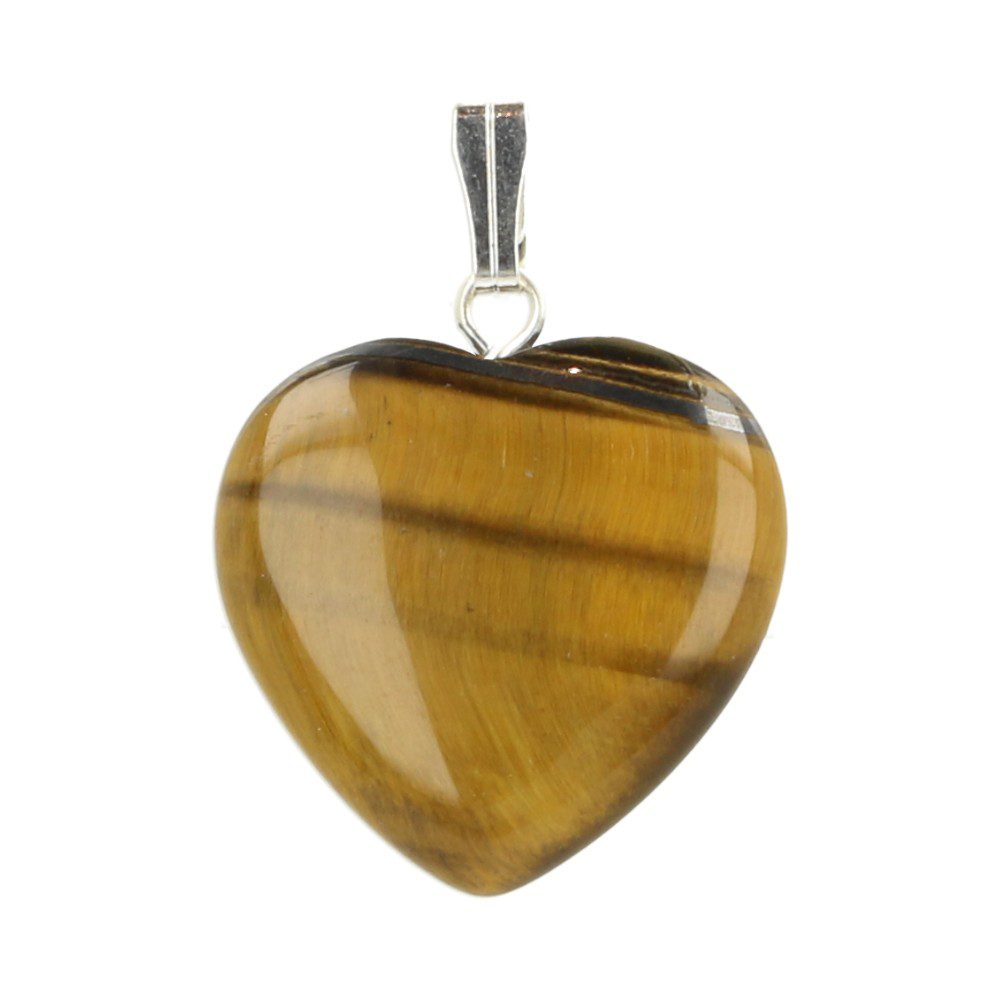 Tijgeroog hartje hanger 2cm