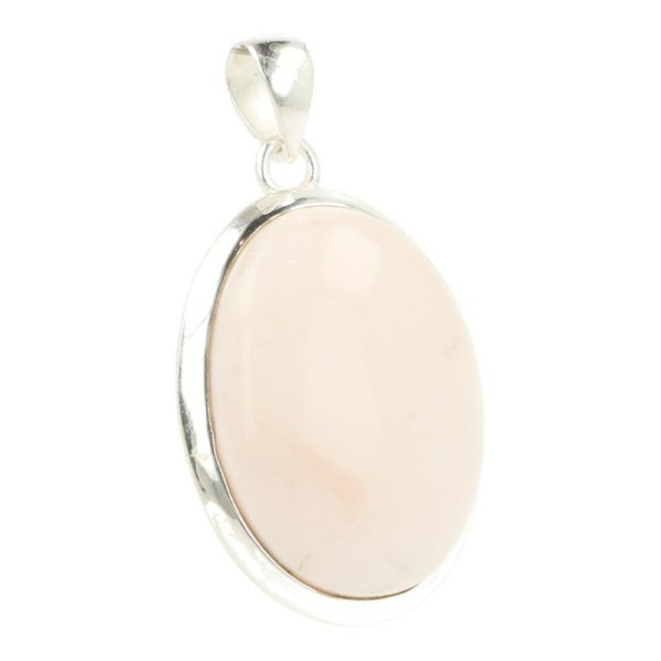 Fraaie roze opaal hanger in zilver 'RO1' van 28m hoog