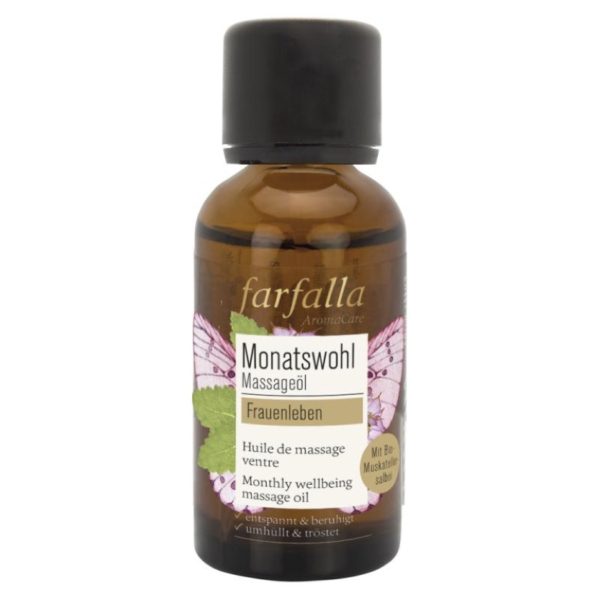 Maandelijks welzijn massageolie om tijdens je menstruatie lekker je buik te masseren