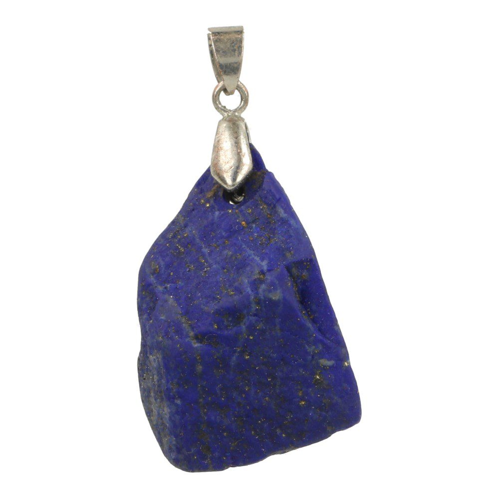 Lapis lazuli hanger ruw met oogje, gemaakt van een stukje diepblauwe lapis lazuli - voorbeeld 3