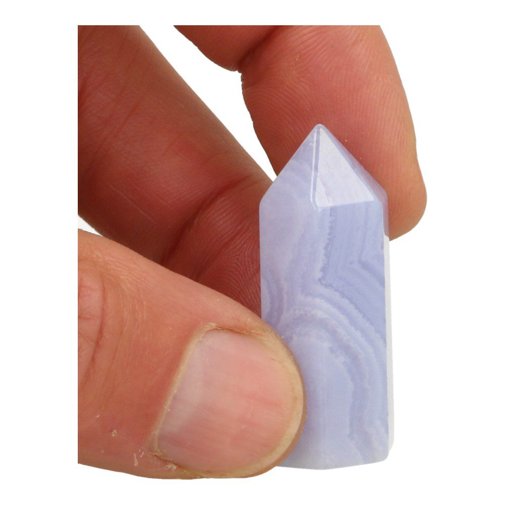 Fraaie blauwe chalcedoon toren van 4cm hoog - nr2
