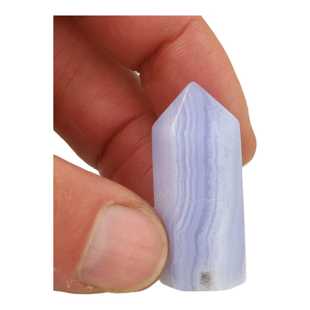 Fraaie blauwe chalcedoon toren van 4cm hoog - nr4