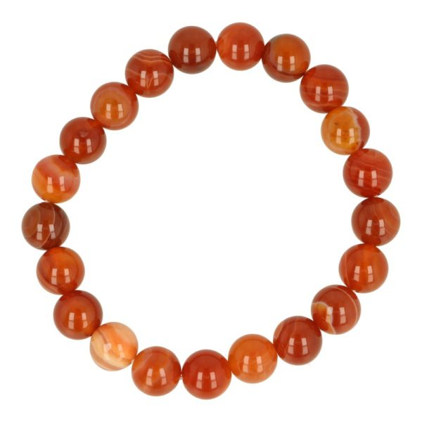 Carneool herenarmband met kralen van 10mm en passend bij een polsomtrek van 18cm
