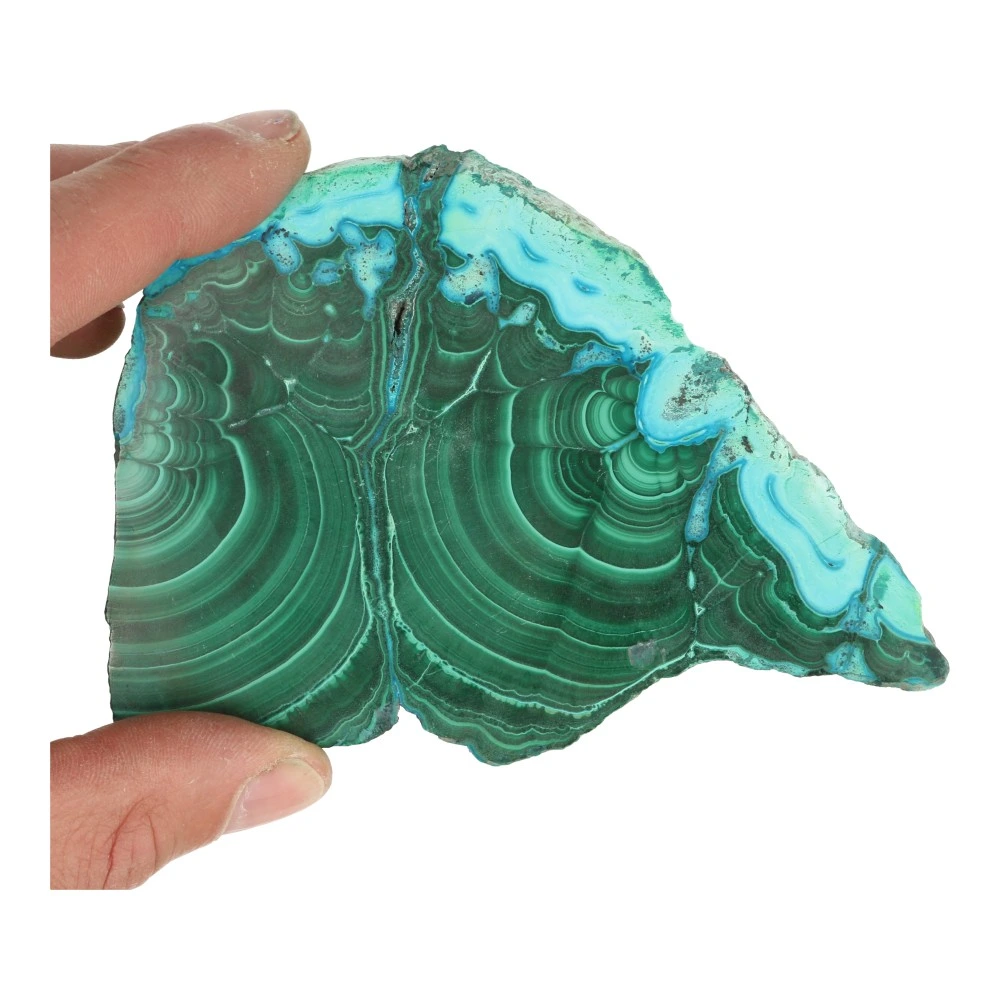 Fraaie bergkristal met chrysocolla schrijf van 12,5cm lang uit Congo 'nr4' - achterkant