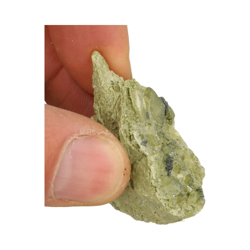 Ruw steen kristal, ook wel titaniet 'nr6' van circa 4,5 x 3cm met kleine kristallen - detail