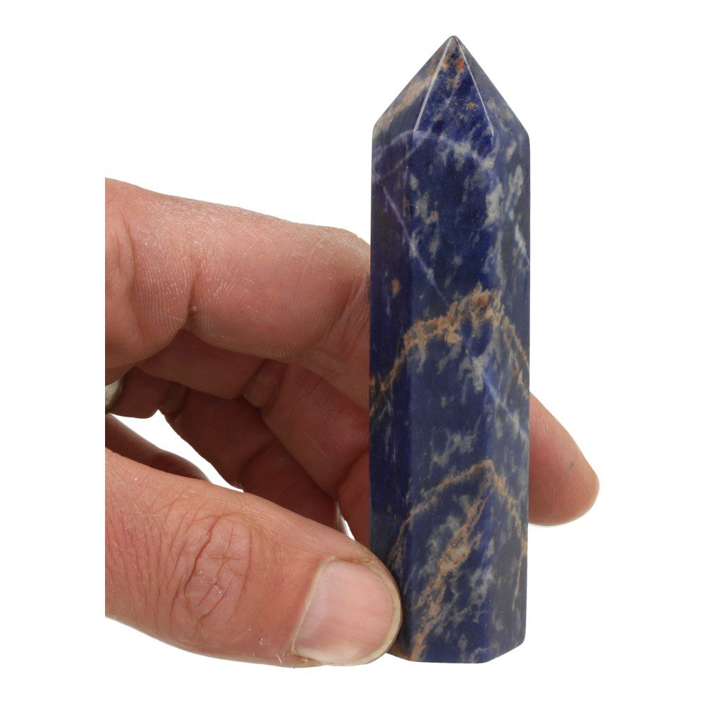 Mooie slanke sodaliet toren of gepolijste punt van 10cm hoog - in hand