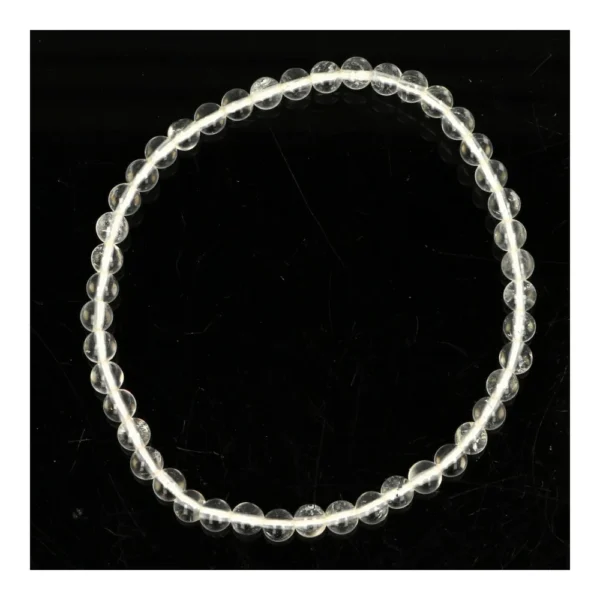Heldere bergkristal armband met kralen van 4mm op rekbaar koord