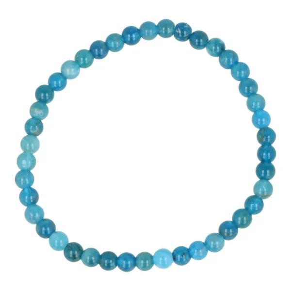 Fraaie blauwe apatiet armband met kralen van 4mm