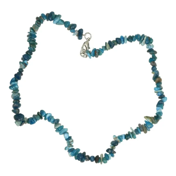 Blauwe apatiet ketting split van 45cm lang