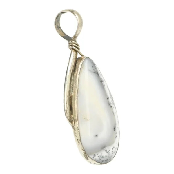 Fraaie dendriet opaal hanger in zilver 'nr2